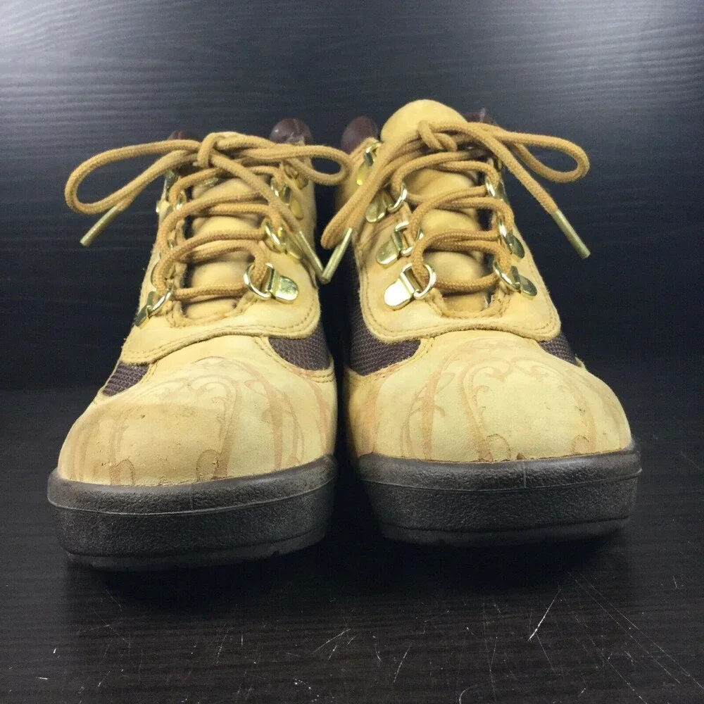 Timberland Boots -Girl's Sz 2.5- Tan Marble/Swirled Genuine Leather Kids- 4254